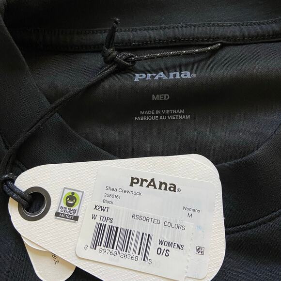 Prana Shea Crewneck Sweater Women's M Black Buttery Soft Relaxed Fit Pullover - Picture 6 of 9